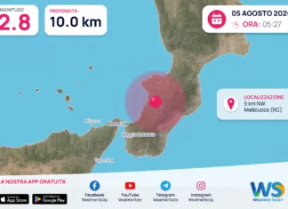 Scossa di terremoto magnitudo 2.8 nei pressi di Melicucco (RC)