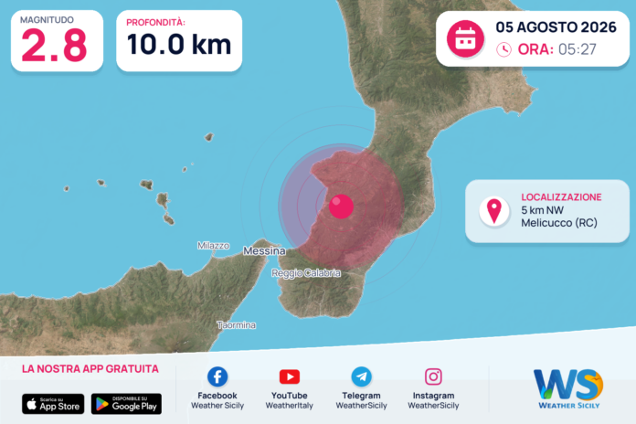 Scossa di terremoto magnitudo 2.8 nei pressi di Melicucco (RC)