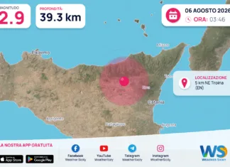 Scossa di terremoto magnitudo 2.9 nei pressi di Troina (EN)