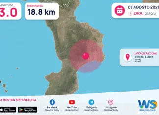 Scossa di terremoto magnitudo 3.0 nei pressi di Cerva (CZ)