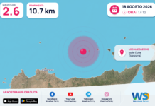 Terremoto M2,6 – Isole Eolie (Messina) – dati INGV