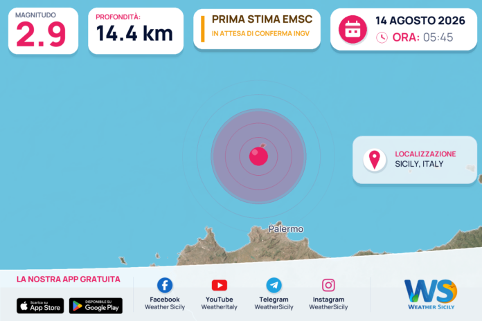 Preanalisi EMSC: terremoto M2.9 - SICILY, ITALY