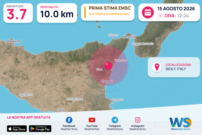 Preanalisi EMSC: terremoto M3.7 - SICILY, ITALY
