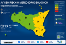 Meteo Sicilia: bollettino di allerta meteo per domani, domenica 13 settembre 2026 Mappa allerta meteo Sicilia per domenica 13 settembre 2026: allerta gialla per rischio idrogeologico e rischio temporali