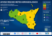 Meteo Sicilia: bollettino di allerta meteo per domani, martedì 22 settembre 2026 Mappa allerta meteo Sicilia per martedì 22 settembre 2026: allerta gialla per rischio idrogeologico, rischio temporali e rischio idraulico