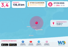 Stima automatica QuakeMon: possibile terremoto Mw 3,4 QuakeMon: stima automatica non ufficiale, evento 25332; magnitudo e posizione possono essere riviste