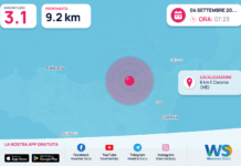 Terremoto M3,1 – 6 km E Caronia (ME) – dati INGV