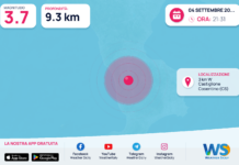 Terremoto M3,7 – 3 km W Castiglione Cosentino (CS) – dati INGV