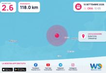 Terremoto M2,6 – Isole Eolie (Messina) – dati INGV