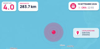 Terremoto M4,0 – Isole Eolie (Messina) – dati INGV