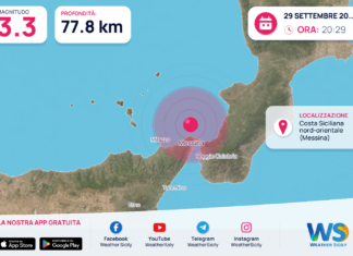Terremoto M3,3 – Costa Siciliana nord-orientale (Messina) – dati INGV