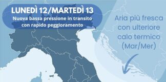 Meteo Messina e provincia: peggiora nuovamente nel corso di lunedì (specie sul lato tirrenico), calo termico in seguito
