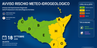 Meteo Sicilia: bollettino di allerta meteo per domani, domenica 18 ottobre 2026 Mappa allerta meteo Sicilia per domenica 18 ottobre 2026: allerta gialla per rischio idrogeologico e rischio temporali