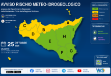 Meteo Sicilia: bollettino di allerta meteo per domani, domenica 25 ottobre 2026 Mappa allerta meteo Sicilia per domenica 25 ottobre 2026: allerta gialla per rischio idrogeologico e rischio temporali