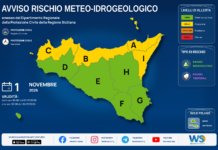 Meteo Sicilia: bollettino di allerta meteo per domani, domenica 01 novembre 2026 Mappa allerta meteo Sicilia per domenica 01 novembre 2026: allerta gialla per rischio idrogeologico e rischio temporali