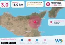 Stima automatica QuakeMon: possibile terremoto Mw 3,0 QuakeMon: stima automatica non ufficiale, evento 38252; magnitudo e posizione possono essere riviste