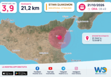 Stima automatica QuakeMon: possibile terremoto Mw 3,9 QuakeMon: stima automatica non ufficiale, evento 40283; magnitudo e posizione possono essere riviste