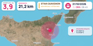 Stima automatica QuakeMon: possibile terremoto Mw 3,9 QuakeMon: stima automatica non ufficiale, evento 40283; magnitudo e posizione possono essere riviste