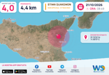 Stima automatica QuakeMon: possibile terremoto Mw 4,0 QuakeMon: stima automatica non ufficiale, evento 40286; magnitudo e posizione possono essere riviste