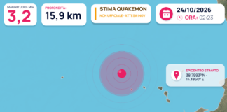 Stima automatica QuakeMon: possibile terremoto Mw 3,2 QuakeMon: stima automatica non ufficiale, evento 41523; magnitudo e posizione possono essere riviste