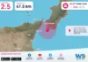 Terremoto M2,5 – Stretto di Messina (Reggio di Calabria, Messina) – dati INGV
