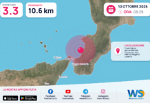 Terremoto M3,3 – Costa Calabra sud-occidentale (Catanzaro, Vibo Valentia, Reggio di Calabria) – dati INGV